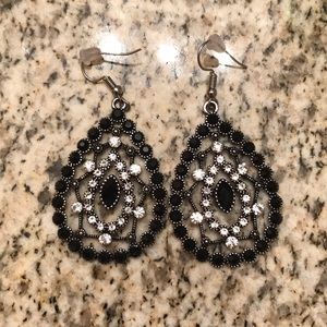 Black and silver earrings